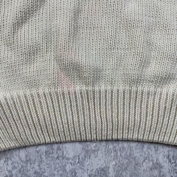 Vintage New River Sweater Mens Large Beige Paddles Knit Ivy Preppy J. Riggins - Picture 8 of 10